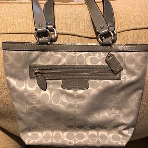Authentic Gray/Silver Coach Handbag